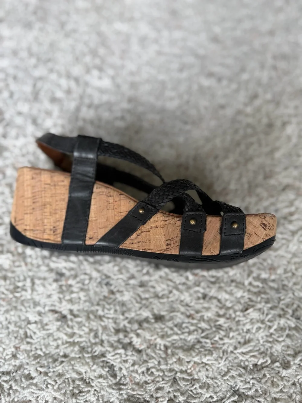 bussola Woven Strappy Slingback Sandals - Black